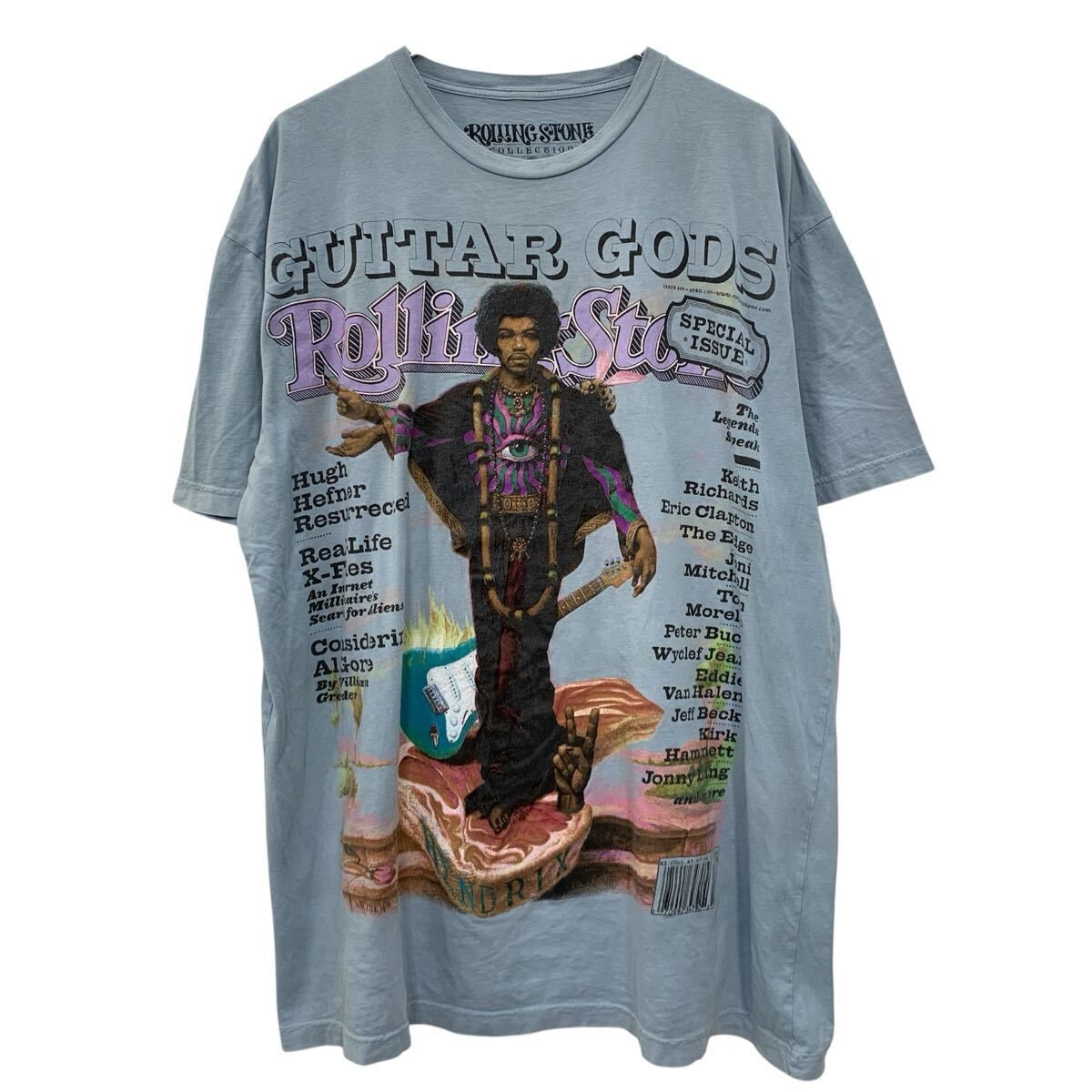 Guitar Gods Rolling Stone ジミヘンTシャツ XXL ROLLING STONE 半袖 バンドTシャツ XXL ライトブルー ローリング