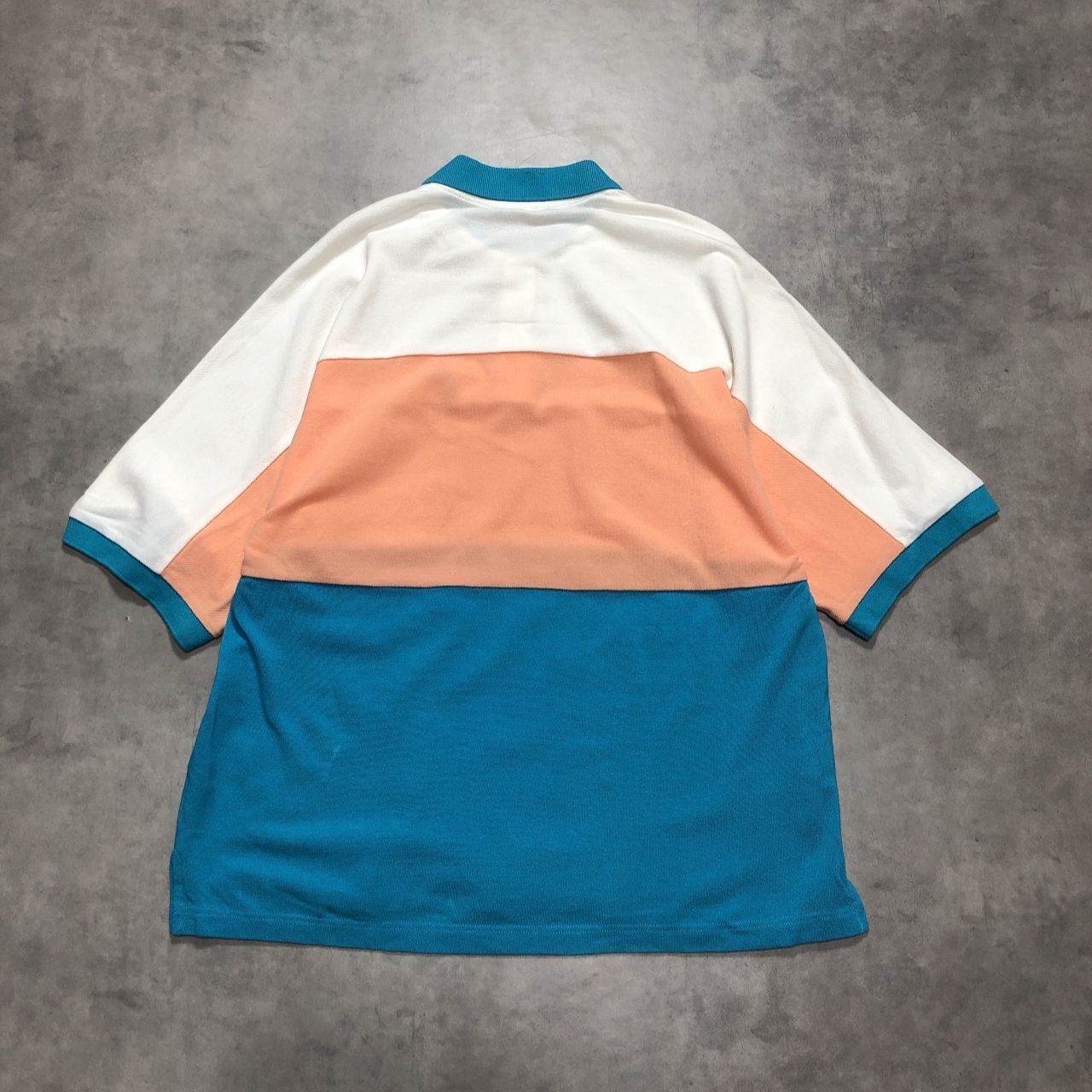 GQ5903◇PHINGERIN : RUN POLO 鹿の子 ポロシャツ◇M◇白 水色系 