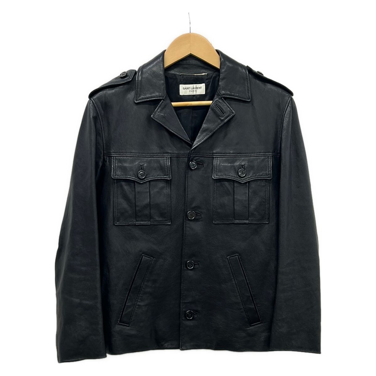 SAINT LAURENT PARIS(サンローランパリ) ジャケット サイズ44 L メンズ - 373733 黒 長袖/ラムレザー/春/秋