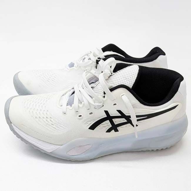 25.5cm【中古・美品】アシックス(Asics) メンズ GEL-RESOLUTION X OC ゲルレゾリューション X OC オムニクレーコート用 テニスシューズ 1041A502-100 ホワイト×ブラック【F20260612_5】