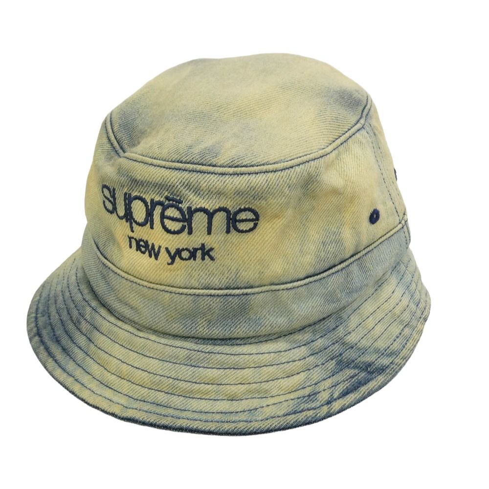 Supreme シュプリーム 24SS Chino Twill Crusher チノ ツイル クラッシャー ロゴ バケット ハット 帽子 ライトブルー系 M/L 60cm【極上美品】【中古】
