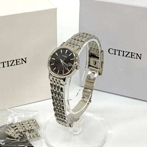 CITIZEN 腕時計 シチズン コレクション Eco-Drive エコ・ドライブ EW1580-50G 美品 ペアモデル レディース シルバー 服飾小物 DF18751■