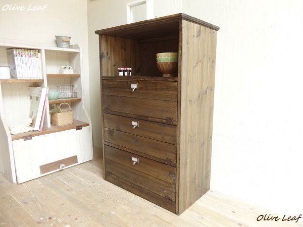 サイズ、デザインオーダー可！バッタン３枚扉キャビネット●エスプレッソ●受注製作納期は４、５週間後