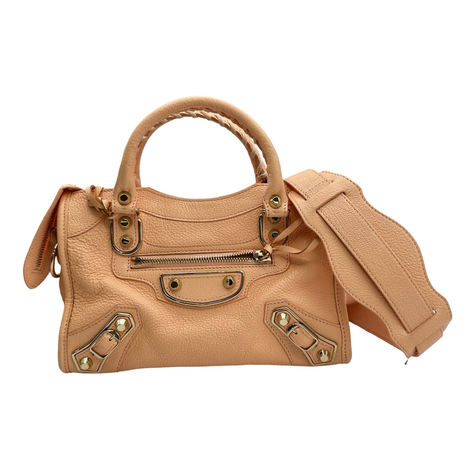 バレンシアガ BALENCIAGA クラシックミニシティ 300295 ピンクベージュ レザー レディース ショルダーバッグ