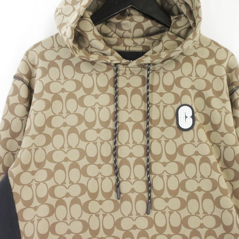 メンズ 美品 コーチ COACH シグネチャー 柄 パーカー 89747 サイズM