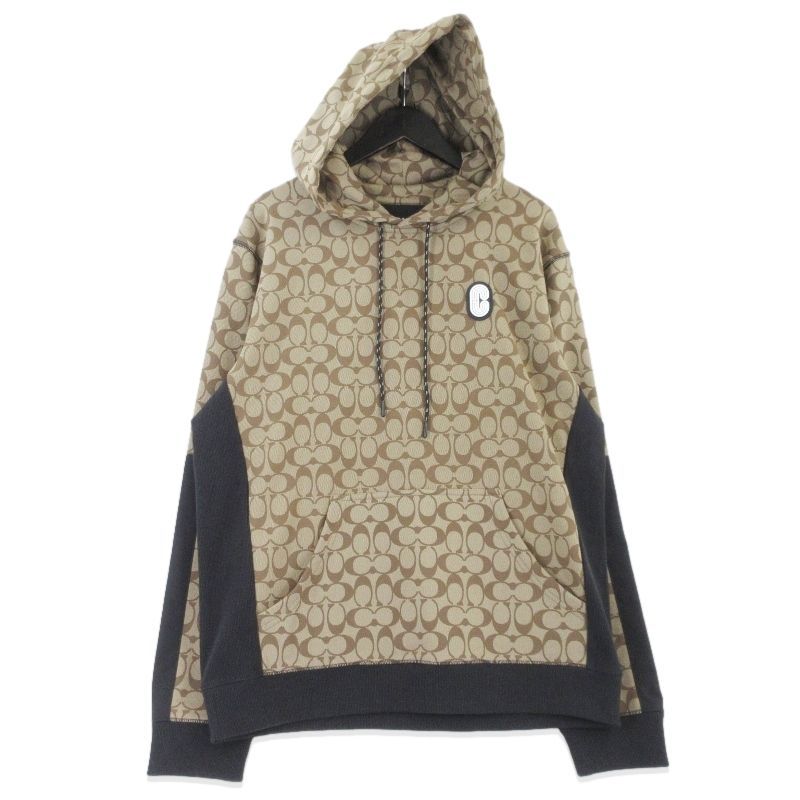 美品　コーチ COACH シグネチャー 柄 パーカー 89747 サイズM 美品 COACH コーチ プルオーバーパーカー 89747 シグネチャー 総柄