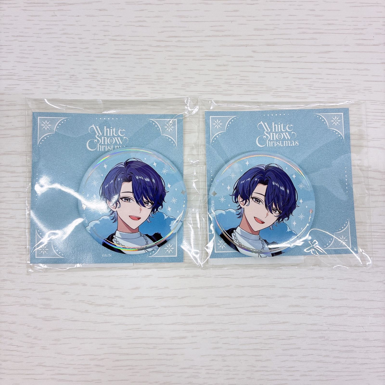2個セット 春崎エアル 箔押し缶バッジ 【White Snow Christmas
