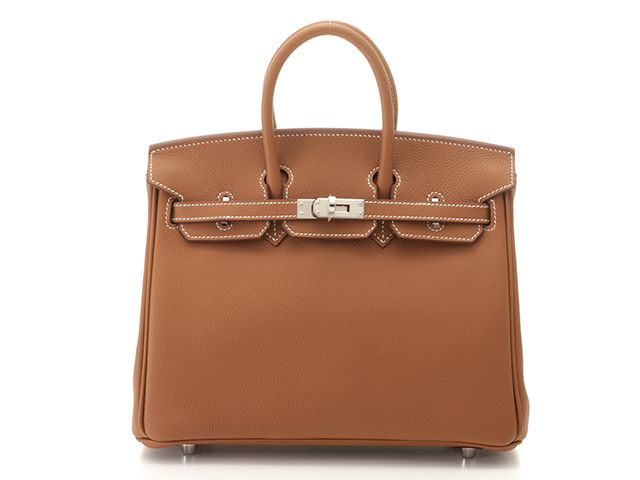 HERMES エルメス バッグ バーキン25 ゴールド/SV バッグ ハンドバッグ トゴ ブラウン G（2026年製造）刻印 レディース【中古】