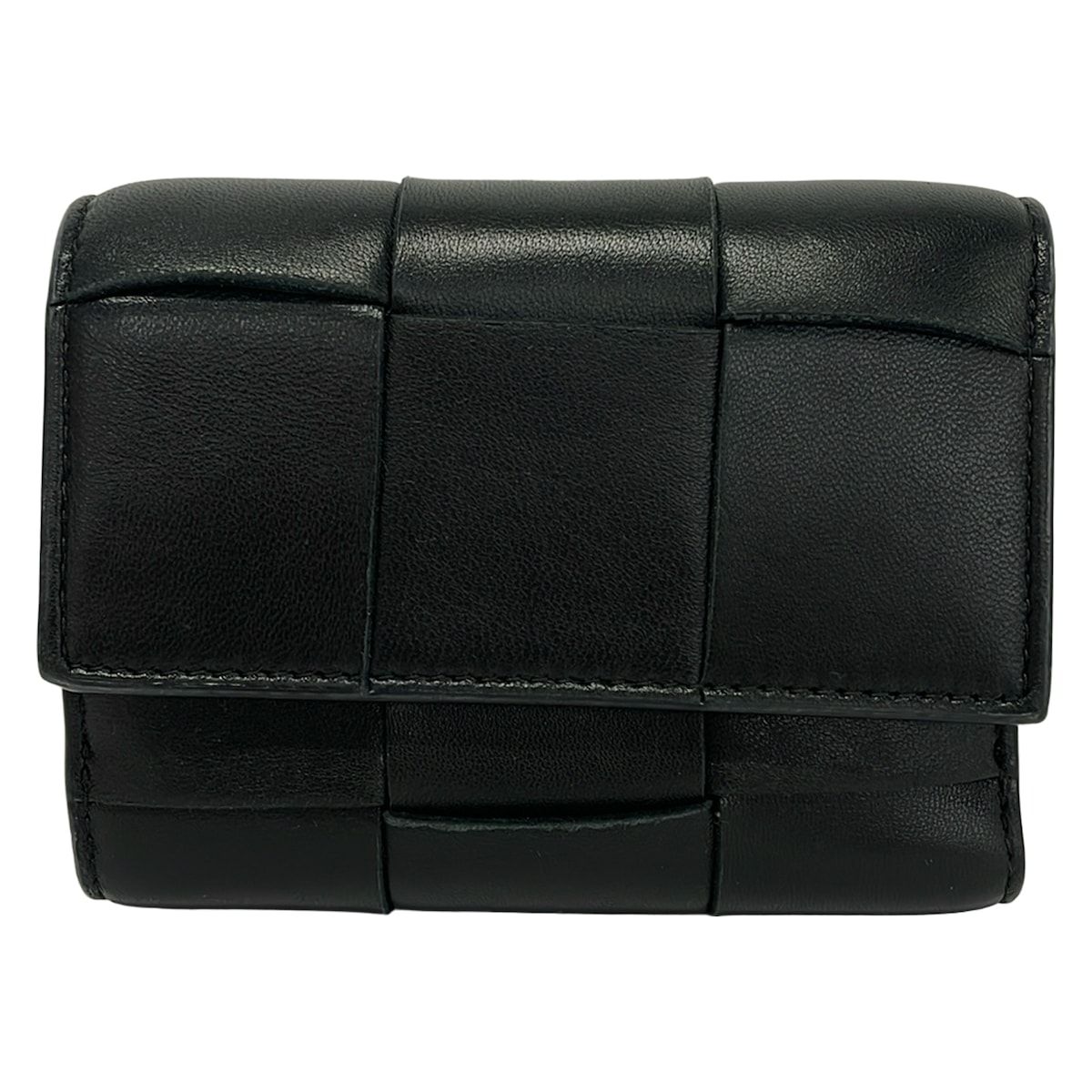 BOTTEGA VENETA(ボッテガヴェネタ) 3つ折り財布 カセット 黒 レザー