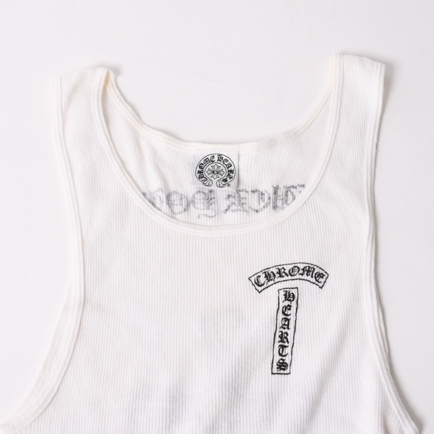 CHROME HEARTS クロムハーツ リブタンクトップ ノースリーブ ホワイト 