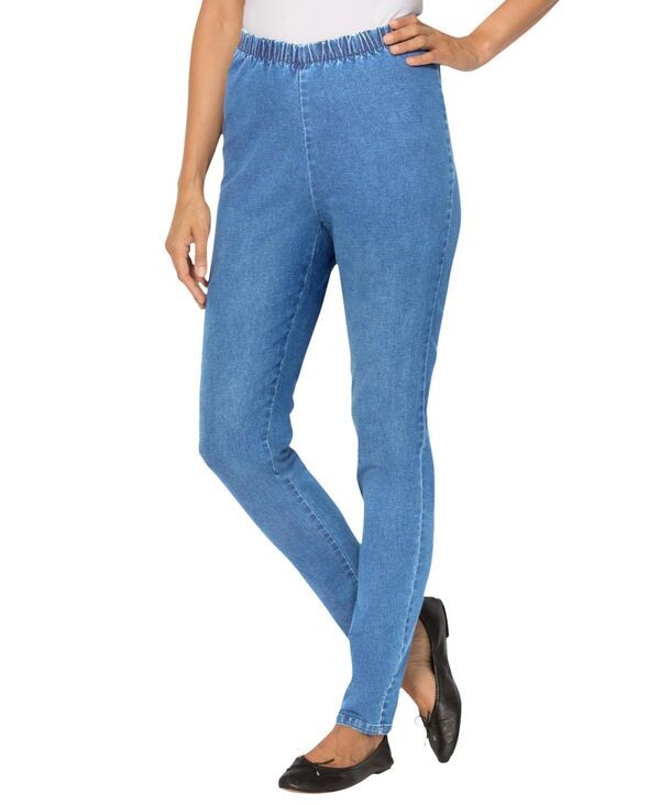 ウーマン ウィズイン レディース ボトムス カジュアルパンツ デニム Woman Within Womens Within Fineline Denim Jegging Light stonewash