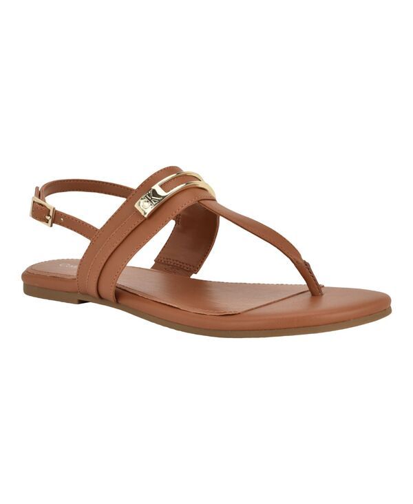 カルバンクライン レディース シューズ サンダル Calvin Klein Womens Bettia Flat Slingback Sandals Cognac