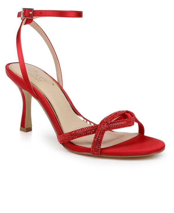 ジュウェルダグレイミシュカ レディース シューズ サンダル Jewel Badgley Mischka Womens Fiji Dress Sandals Red Satin レッド