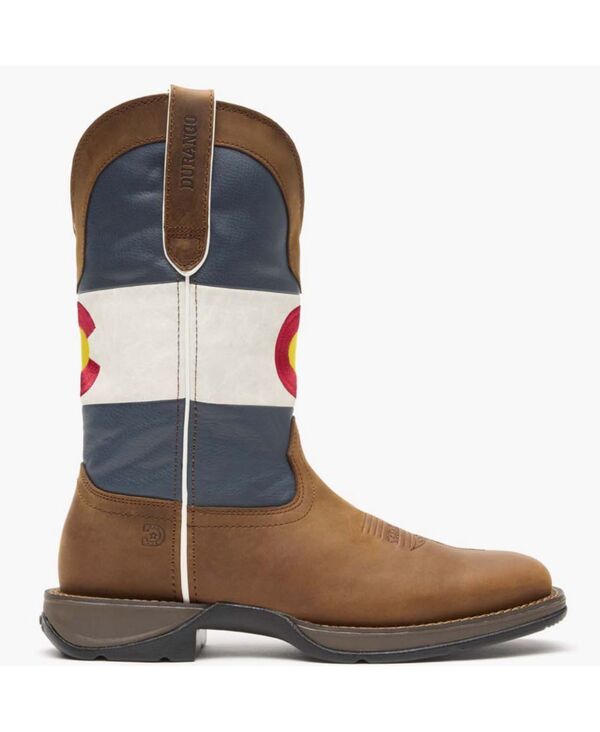 ドゥランゴ メンズ シューズ ブーツ・レインブーツ Durango Mens Rebel by Colorado Flag Western Boot Bark brown and colorado f
