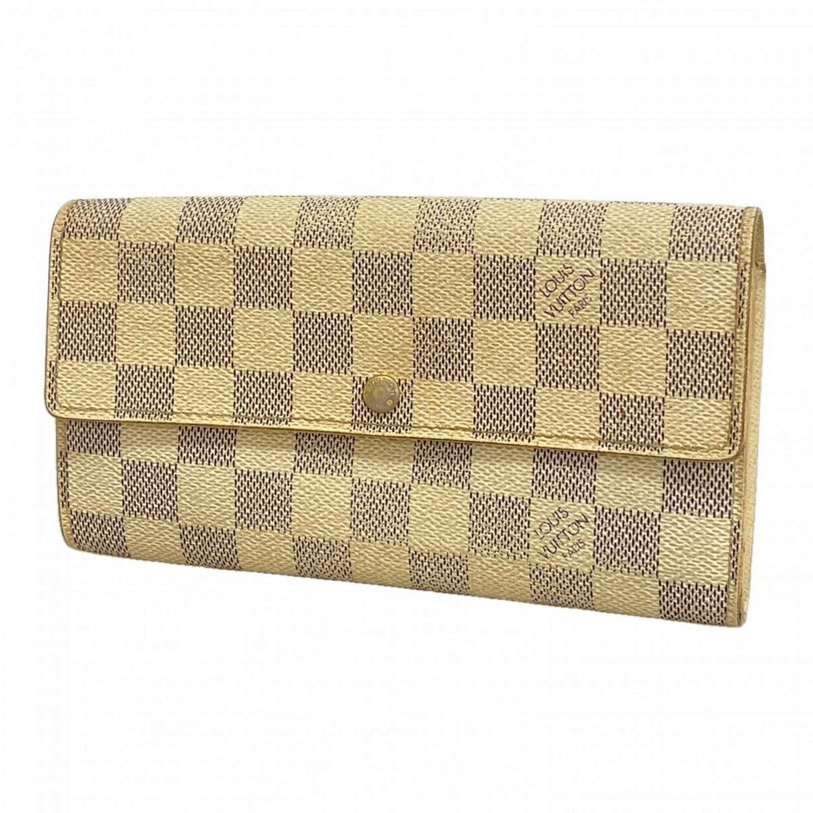 ルイ・ヴィトン(Louis Vuitton) ルイ・ヴィトン 長財布 ダミエ・アズール ポルトフォイユサラ N61735 ホワイトレディース