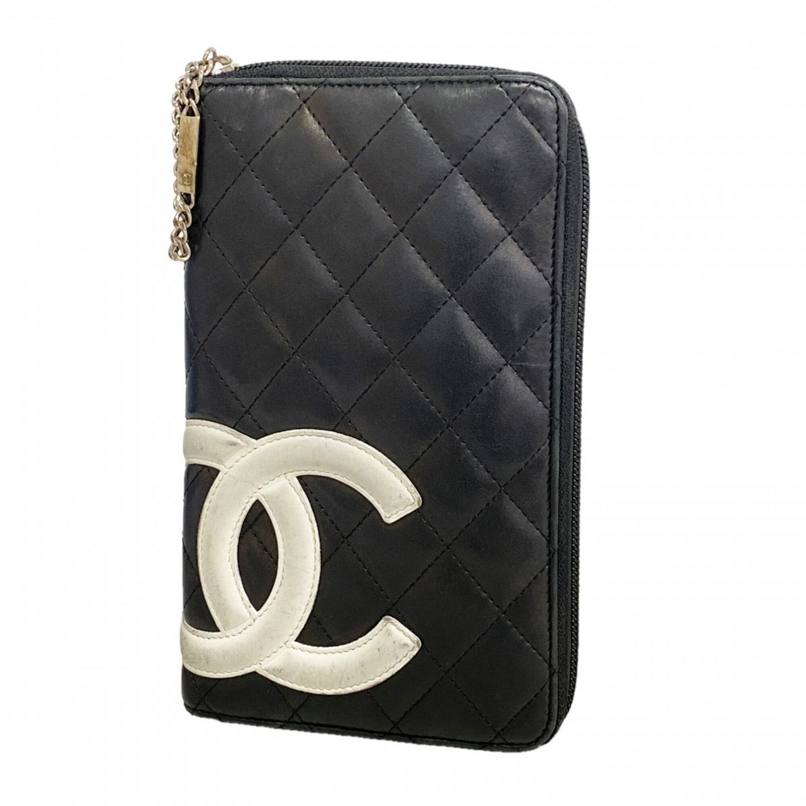 シャネル(Chanel) シャネル 長財布 カンボン ラムスキン ブラック レディース