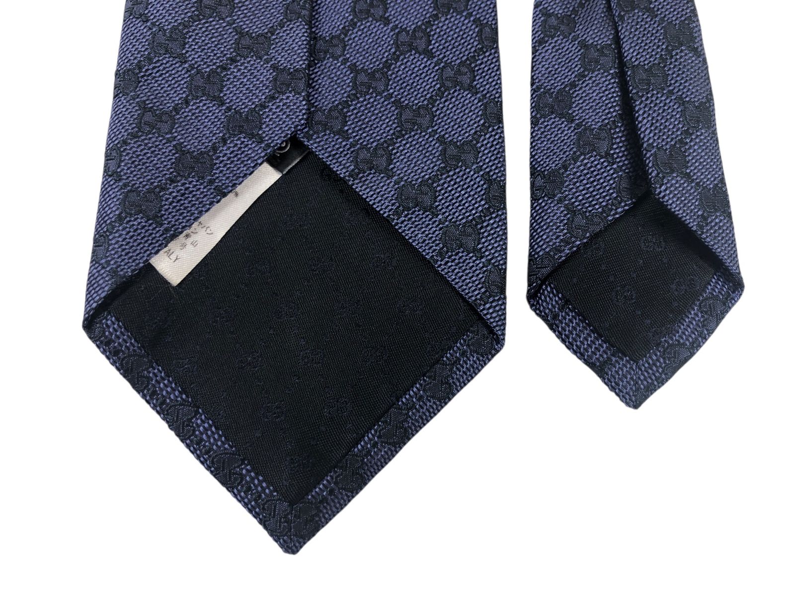 グッチ GUCCI シルクネクタイ パターン総柄 Gロゴ 剣先幅8cm 細身