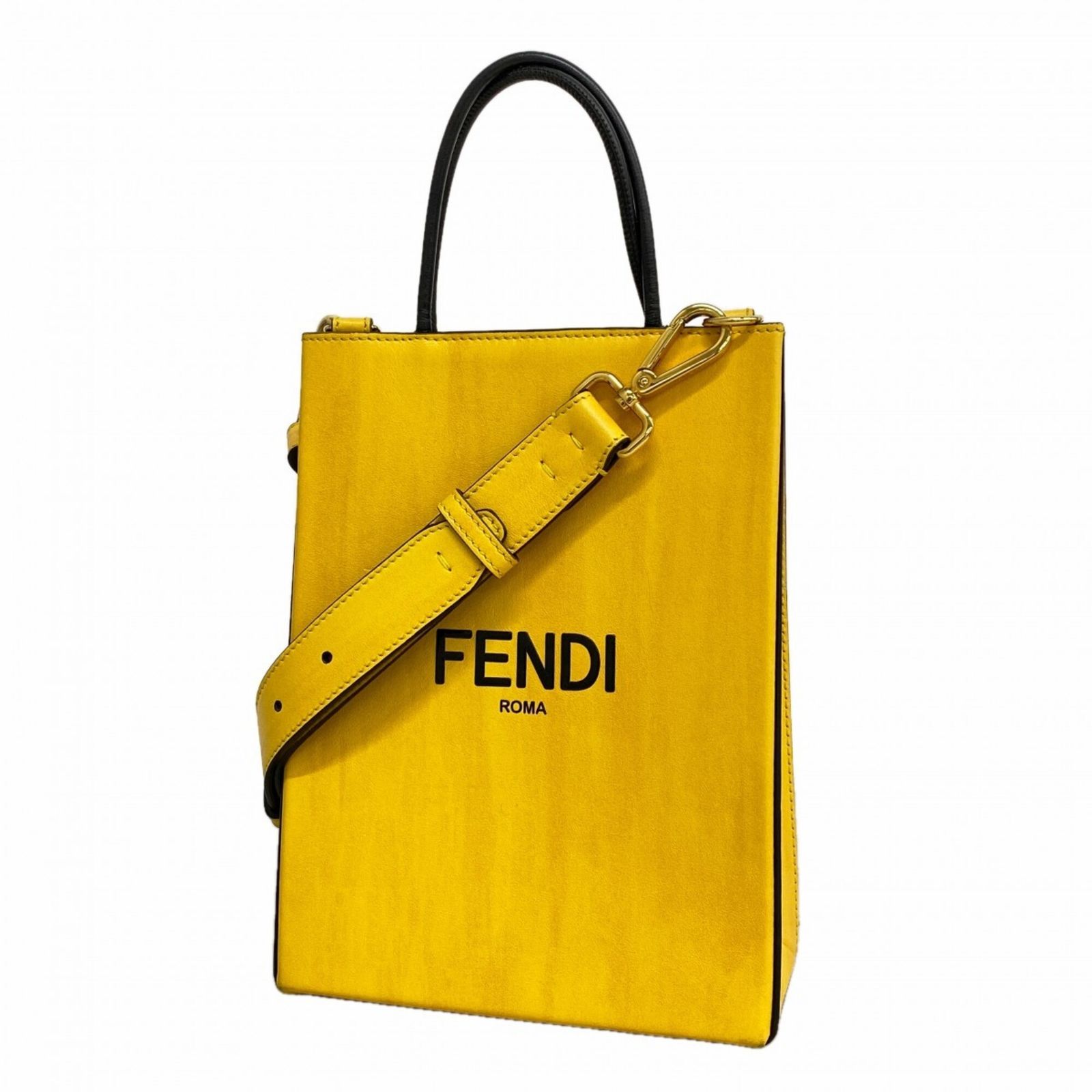 フェンディ(Fendi) フェンディ ハンドバッグ バッグ レザー イエロー 2wayバッグレディース