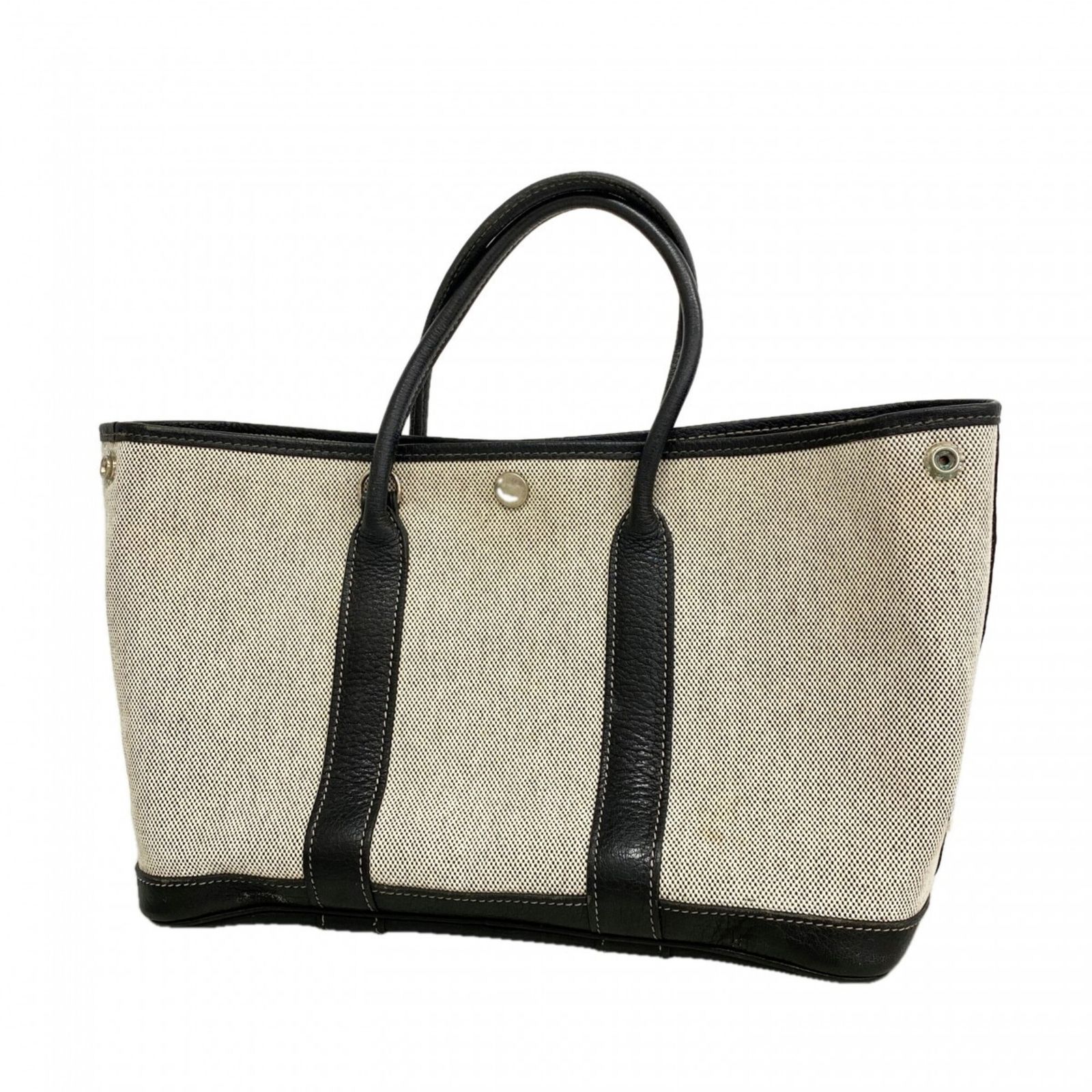 エルメス(Hermes) エルメス トートバッグ ガーデンTPM トワルアッシュ ブラック □H刻印レディース