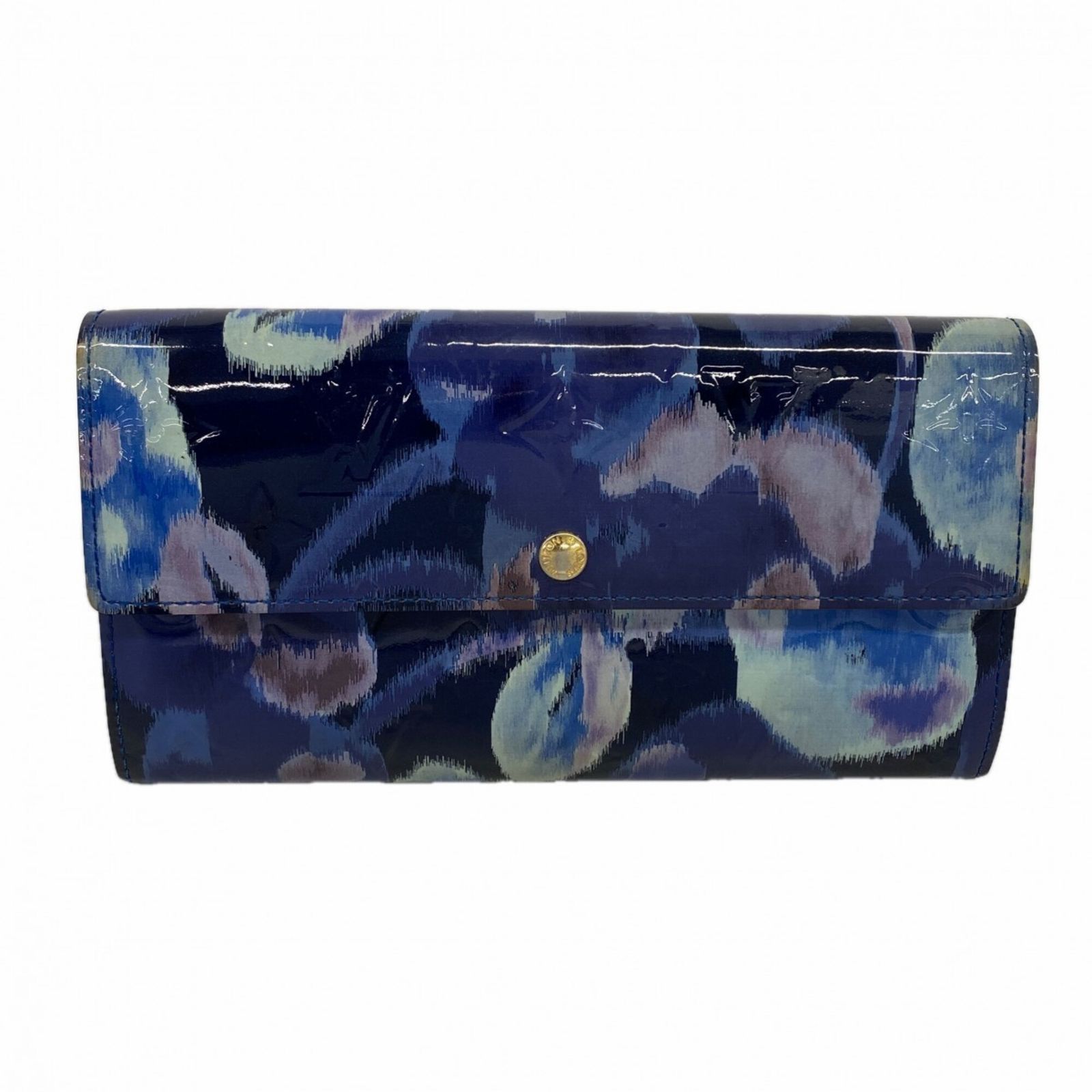 ルイ・ヴィトン(Louis Vuitton) ルイ・ヴィトン 長財布 ヴェルニ イカットフラワー ポルトフォイユサラ M90021 グランブルーレディース
