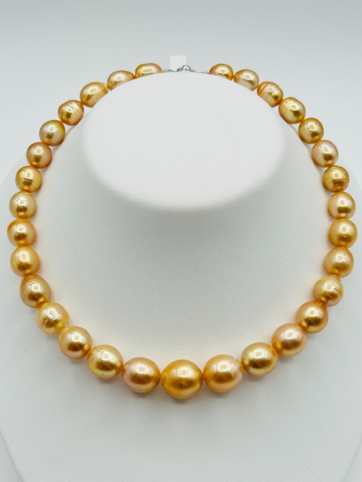 南洋 白蝶 パール ナチュラルゴールド 真珠 ネックレス 約10.0～14.0ｍｍ South Sea Pearl 南洋金珠