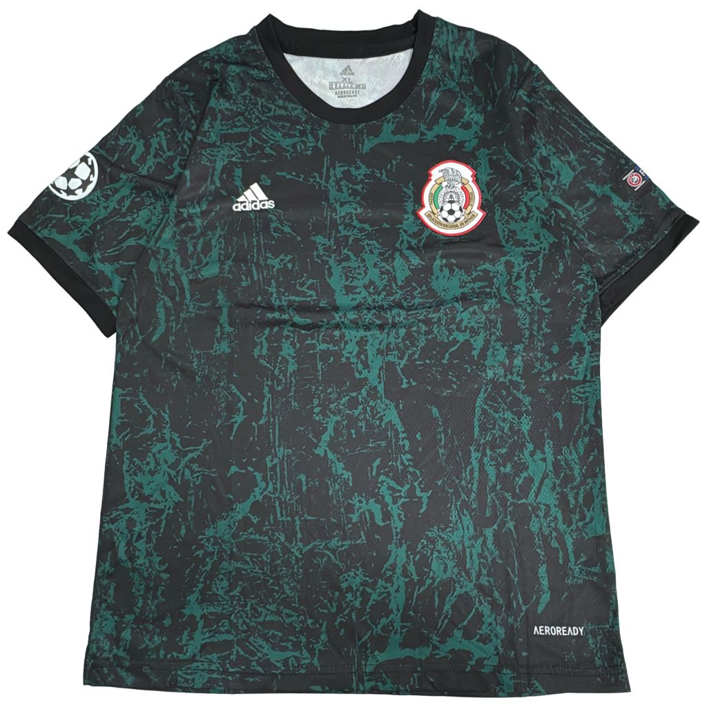 adidas アディダス サッカー メキシコ代表 サッカーシャツ プラクティスシャツ スポーツ 総柄 グリーン(メンズ XL)中古 古着 Y3469
