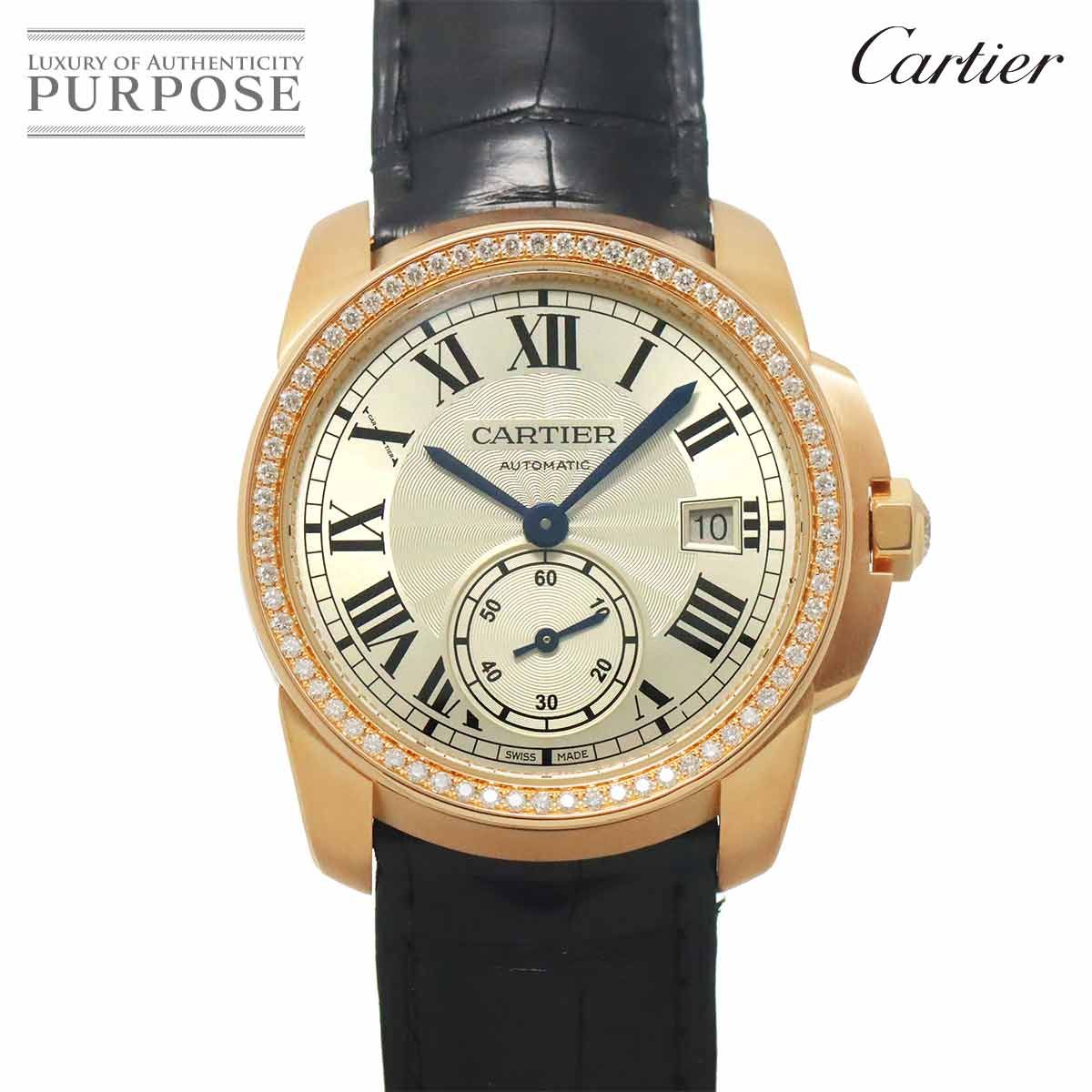 カルティエ Cartier カリブル ドゥ カルティエ WF100013 ベゼル ダイヤ 腕時計 デイト K18PG 自動巻き Calibre de Cartier 90321482 779,200円