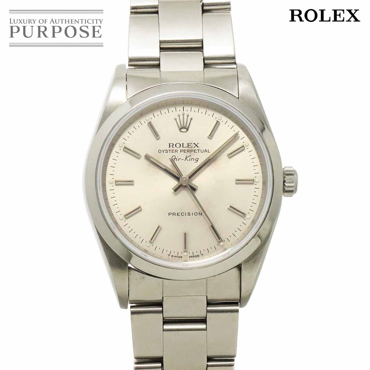 ロレックス ROLEX エアキング 14000 U番 メンズ 腕時計 シルバー オートマ 自動巻き ウォッチ AirKing 90330496