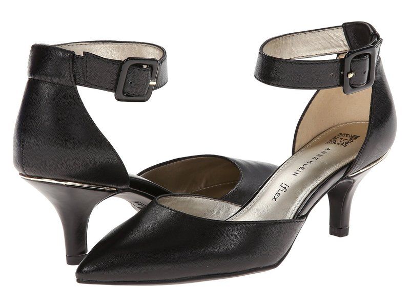 アンクライン レディース シューズ ヒール Anne Klein Fabulist Black Leather ブラック