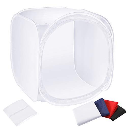 【新品】Neewer 24x24インチ/60x60 cm フォトスタジオ撮影テント ライトキューブ拡散ソフトボックスキット 4色の背景幕付き (レッド ダーク ブルー ブラック ホワイト) 写真撮影用 164e8ed9