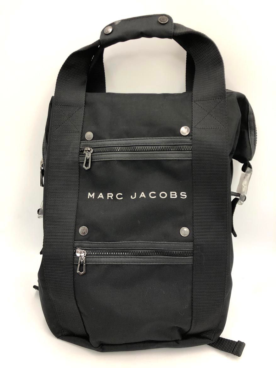 MARC JACOBS マークジェイコブス ロゴ マザーズバッグ リュック バッグ ブラック ■■◎レディース
