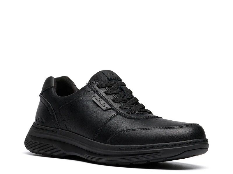 クラークス メンズ シューズ スニーカー Clarks Craftwell Sneaker Black Leather ブラック