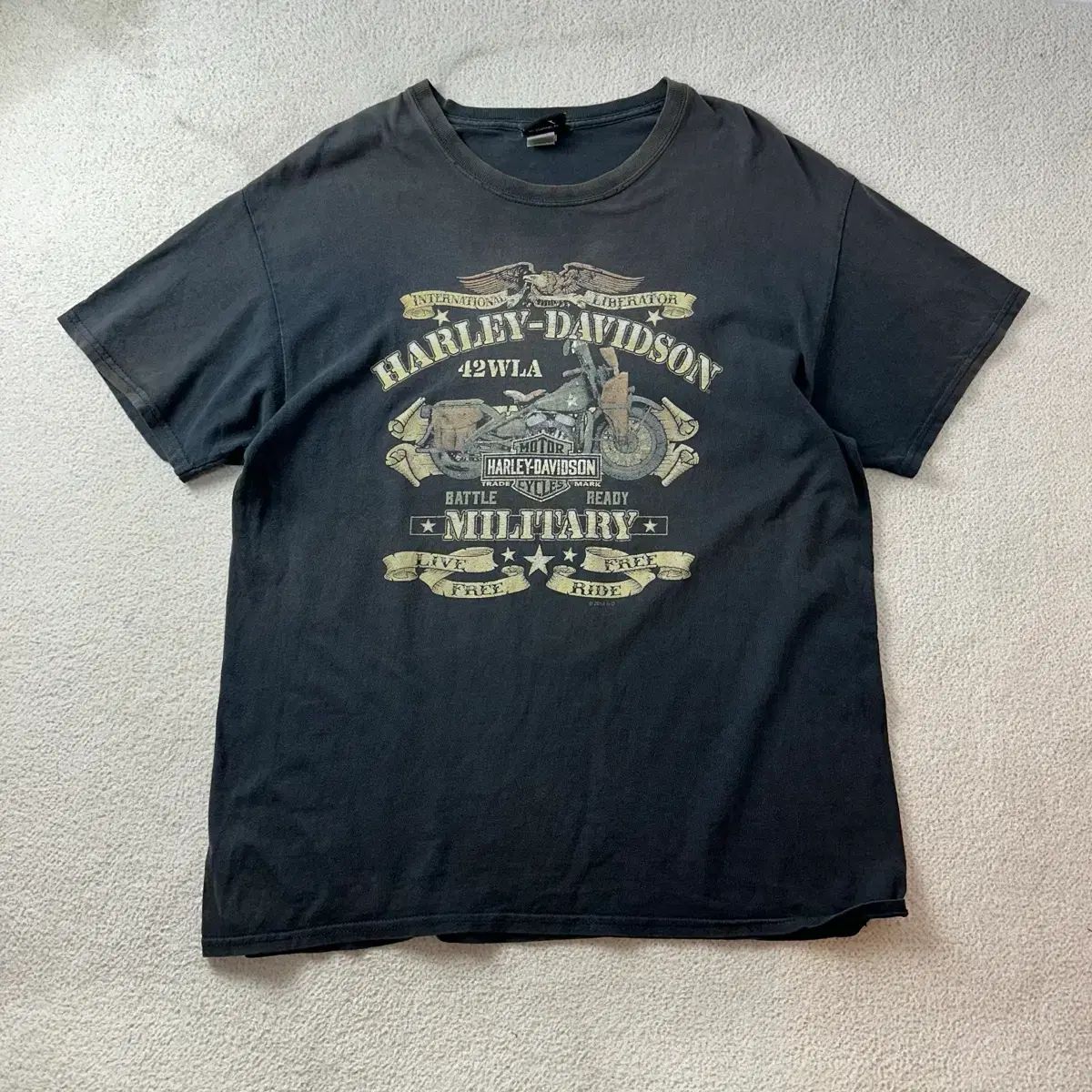 105 90s ハーレーダビッドソン ミリタリー ライダースジャケット ヴィンテージ 半袖Tシャツ 10,810円