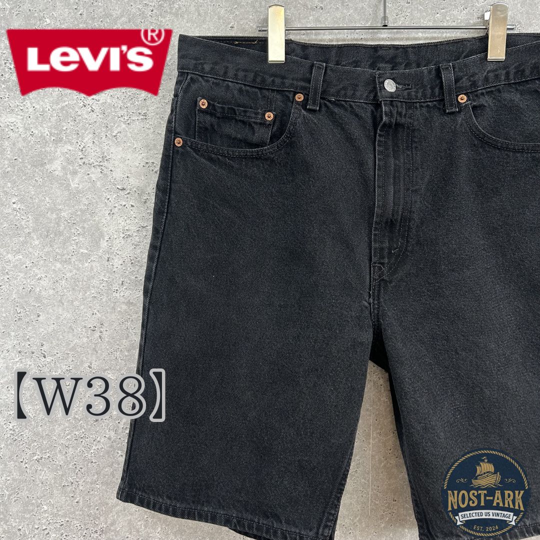 P22【Levi's】505 ブラック デニム ショーツ〔W38〕