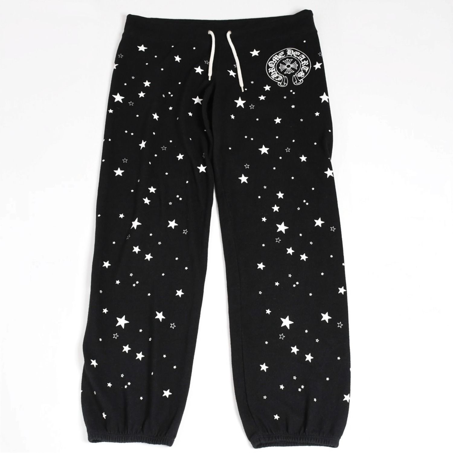 CHROME HEARTS クロムハーツ ホースシュー スタープリント スウェットパンツ CHクロス ドット柄 ブラック Mサイズ 美品 中古 4a004067