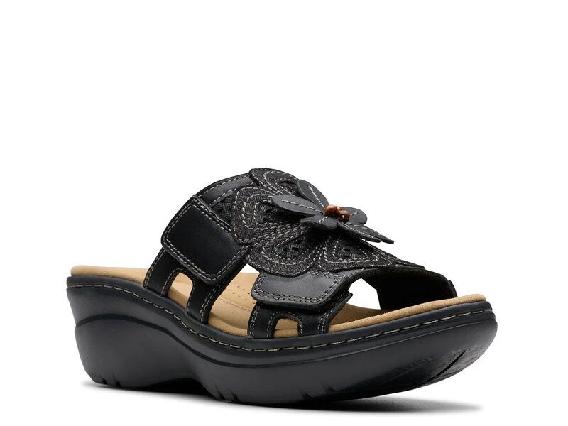 クラークス レディース シューズ サンダル Clarks Merliah Belle Wedge Sandal Black ブラック