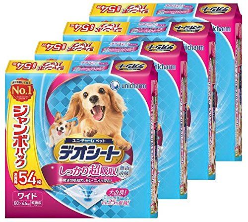 デオシート しっかり超吸収 無香消臭タイプ ワイド ジャンボパック 54枚×★4個★【ケース販売・目隠し梱包不可】