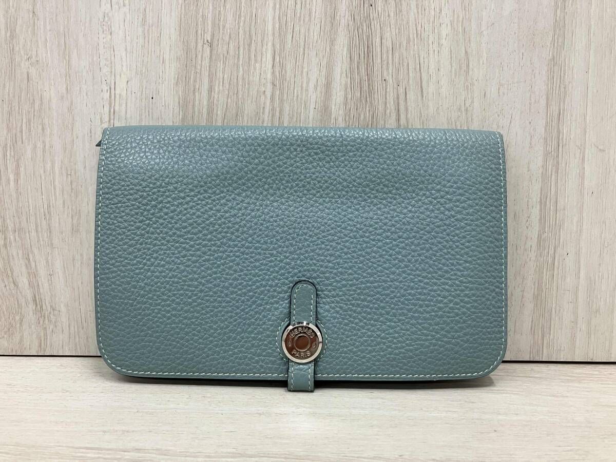エルメス　HERMES ドゴンGM 水色　財布　保存袋付