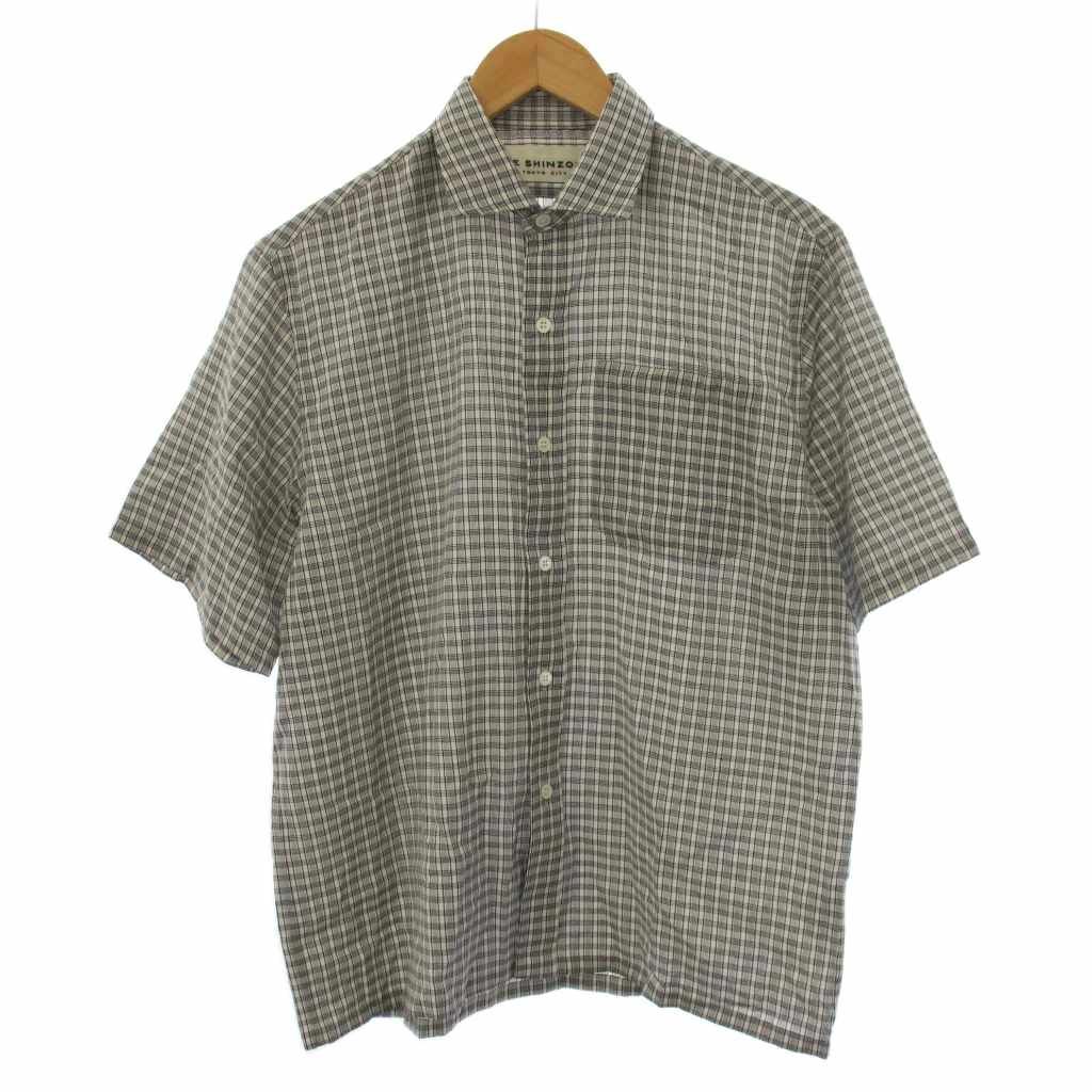 シンゾーン Shinzone 26SS DOBBY CHECKED HALF SLEEVE SHIRT シャツ ブラウス 半袖 チェック柄 F0 グレー 26MMSBL10 /BM