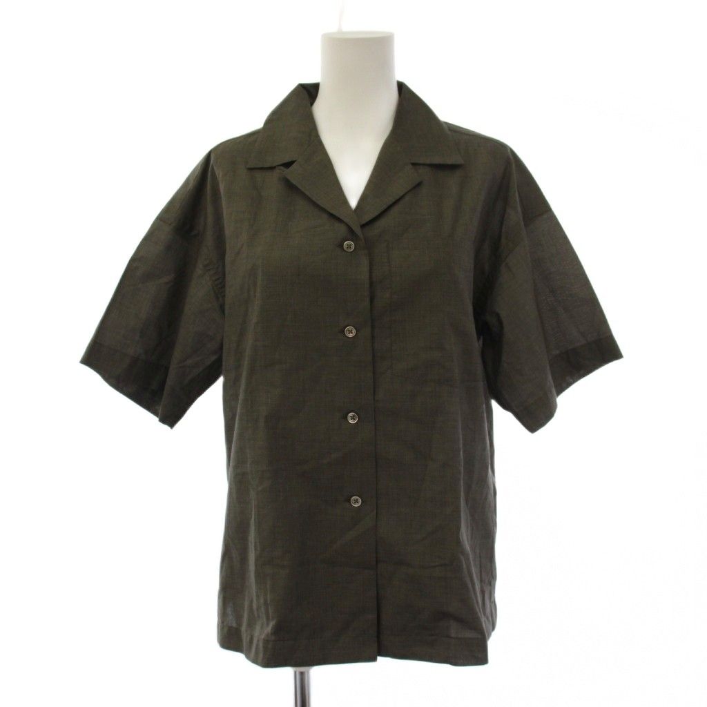 シンゾーン Shinzone 25SS OPEN COLLAR LAWN SHIR シャツ ブラウス 半袖 オープンカラー 34 グレー 25MMSBL02 /BM
