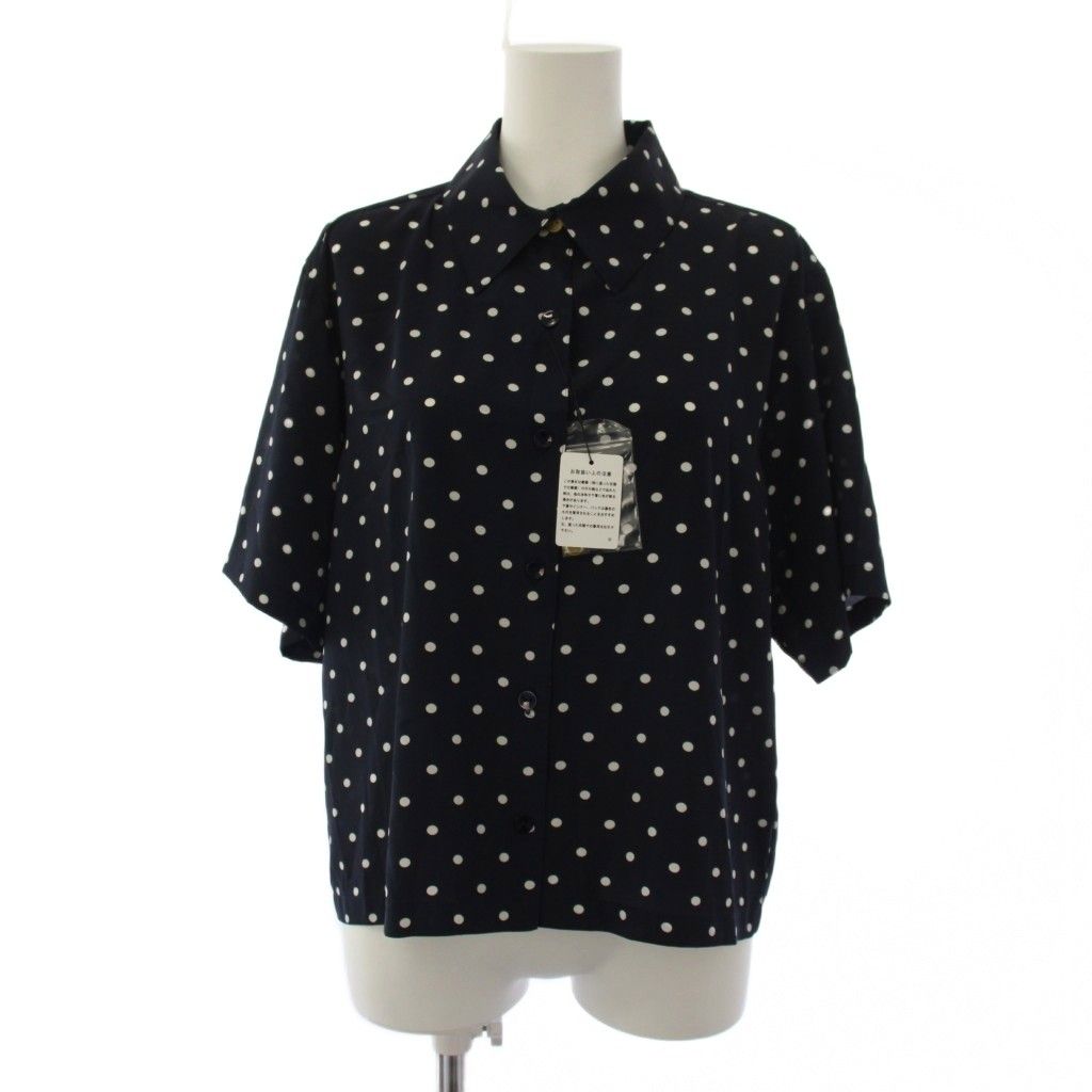 シンゾーン Shinzone 26SS POLKA DOT HALF SLEEVE SHIRT シャツ ブラウス 半袖 ドット柄 34 紺 26MMSBL09 /BM