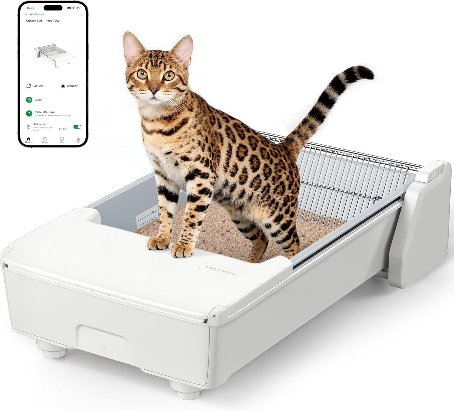 UBPET C30 自動猫トイレ 開放式 オープンタイプ アプリ連動 最新型 次世代 全自動猫トイレ 多頭飼い 大型猫 体重管理 お手入れ簡単 手動掃除の動きを再現 シンプルで あるデザイン 日本語説明書付き