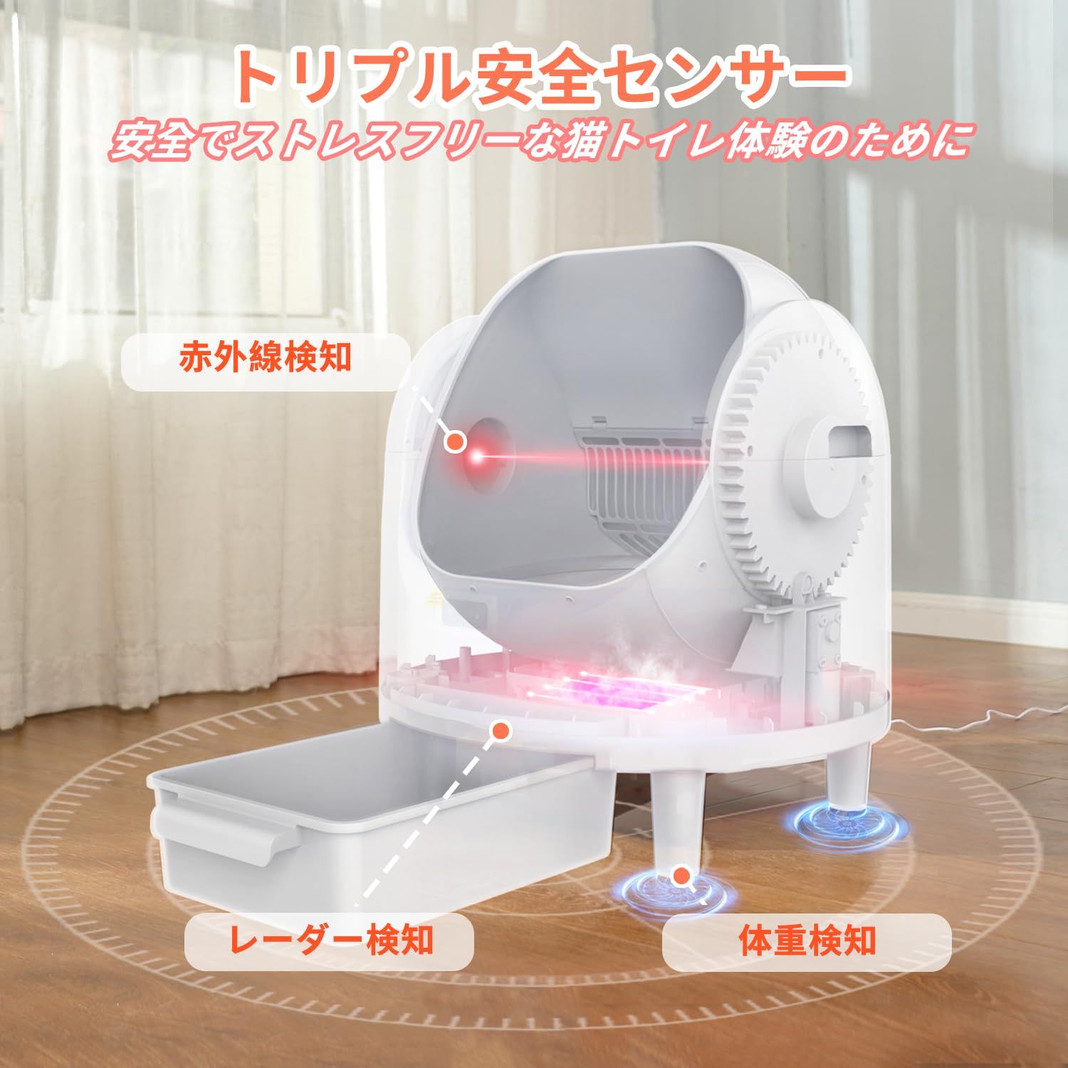 半額以下】Aoruefar 猫 トイレ 自動 全自動猫トイレ 革新屋根なし