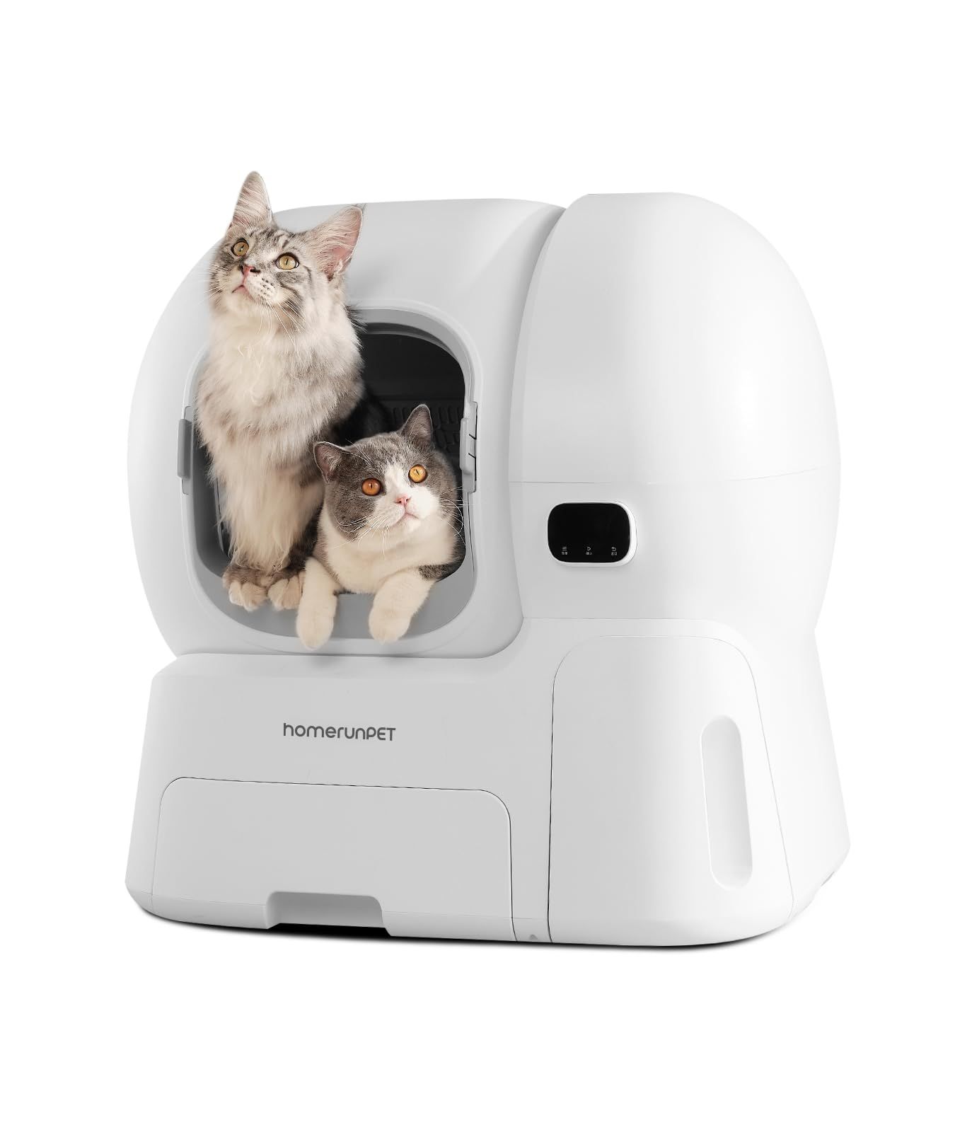 Homerunpet 自動猫トイレ 大型【大型猫まで対応 自動猫砂補充機能 物理的な挟まり防止設計]】 ホームランペット アプリ管理 運行音は38.8? CS106 Loobo Max