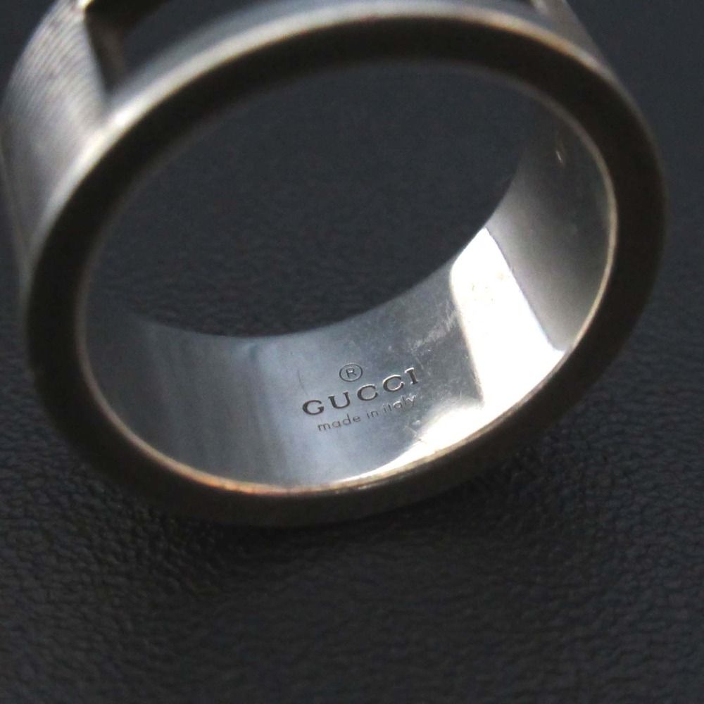 美品 GUCCI グッチ ブランデッドG カットアウト リング 指輪 Ag925 11