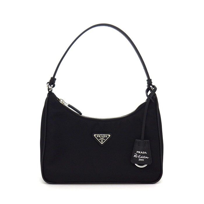 プラダ PRADA ハンドバッグ Re-Edition 2005 Re-Nylon ミニバッグ 1N204M ブラック リサイクルポリアミド サフィアーノレザー 【中古】