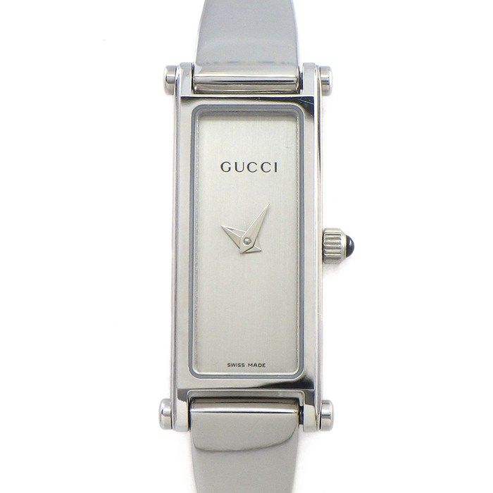 グッチ GUCCI 腕時計 バングルウォッチ 1500L レクタンギュラー ヘアライン仕上げ シルバー文字盤 SS クオーツアナログ 【中古】