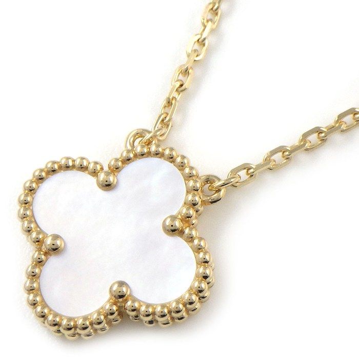 ヴァンクリーフ＆アーペル Van Cleef & Arpels ネックレス ヴィンテージアルハンブラ VCARA45900 ホワイト シェル K18YG 【箱・保付き】 【中古】
