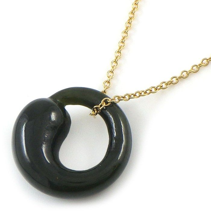 ティファニー Tiffany & Co. ネックレス エターナル サークル ネフライト K18YG 【中古】