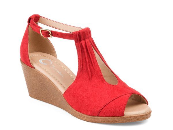 ジュルネ コレクション レディース シューズ サンダル Journee Collection Kedzie Wedge Sandal Red レッド